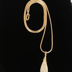 Gold overlay crystal pendant